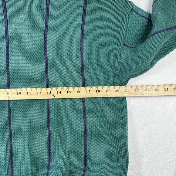 Vintage 90s Eddie Bauer Thick Knit Chunky Sweater Size L Green - Picture 11 of 12